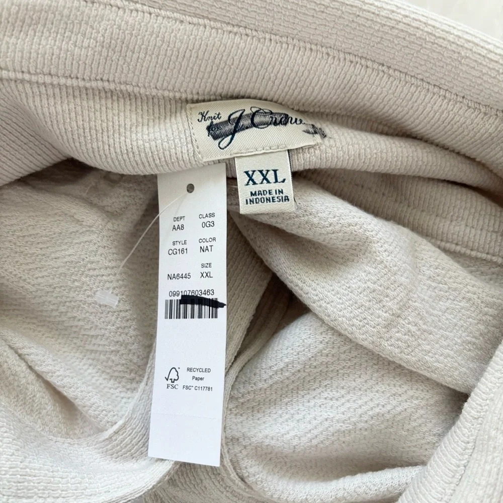 NWT J. Crew Long-sleeve Textured Sweater-tee Shirt Cream
